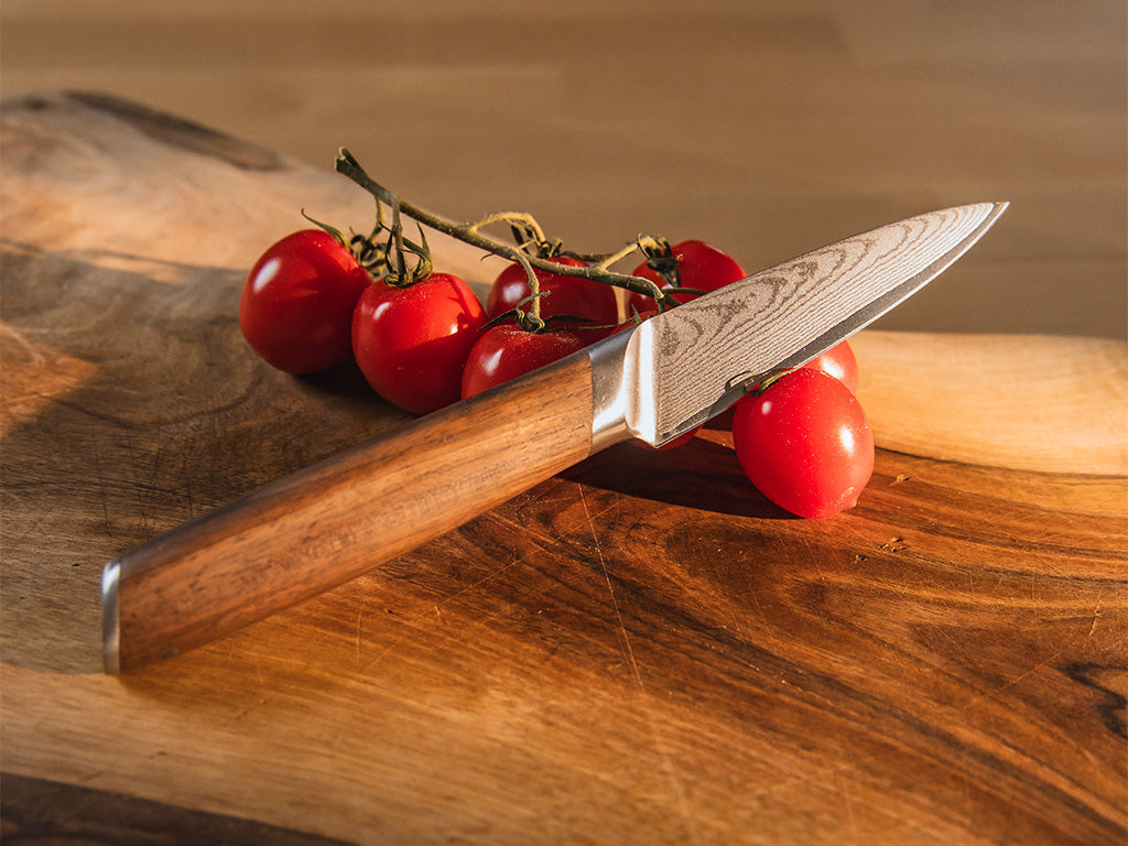 Damascus paring knife 9 cm