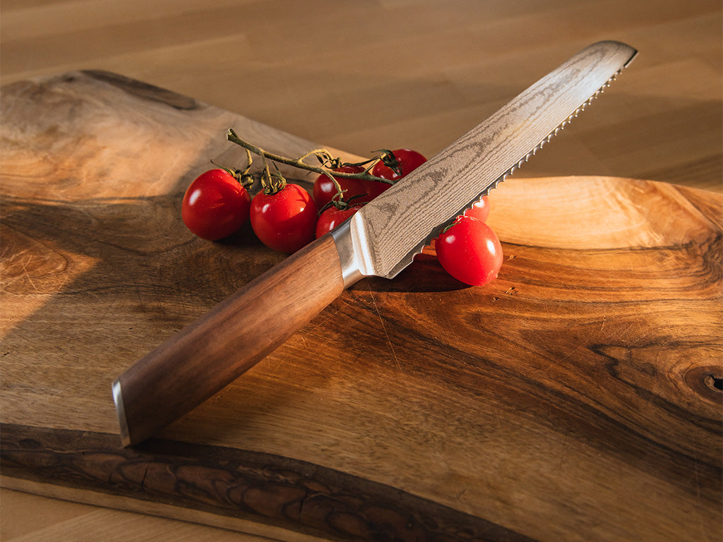 Damascus bread knife 20 cm