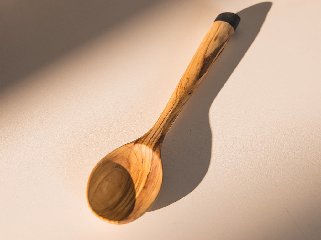 Olive wood serving spoon