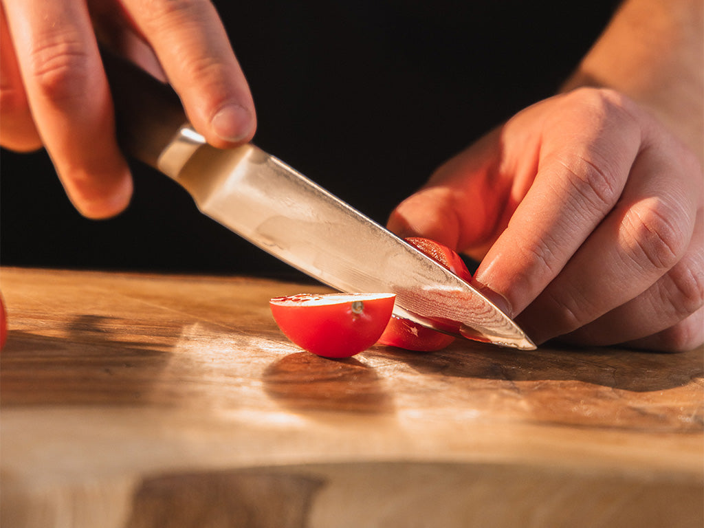 Damascus chef's, utility & paring knife set