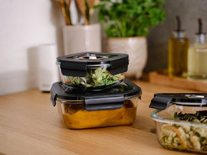 SQUARE VACUUM GLASS CONTAINER - 525ML - 4