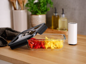 RECTANGLE VACUUM GLASS CONTAINER - 1480ML - SET - 4PC - 2