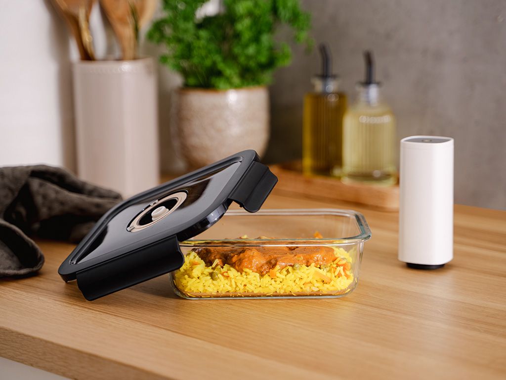 SQUARE VACUUM GLASS CONTAINER - 1230ML - 2