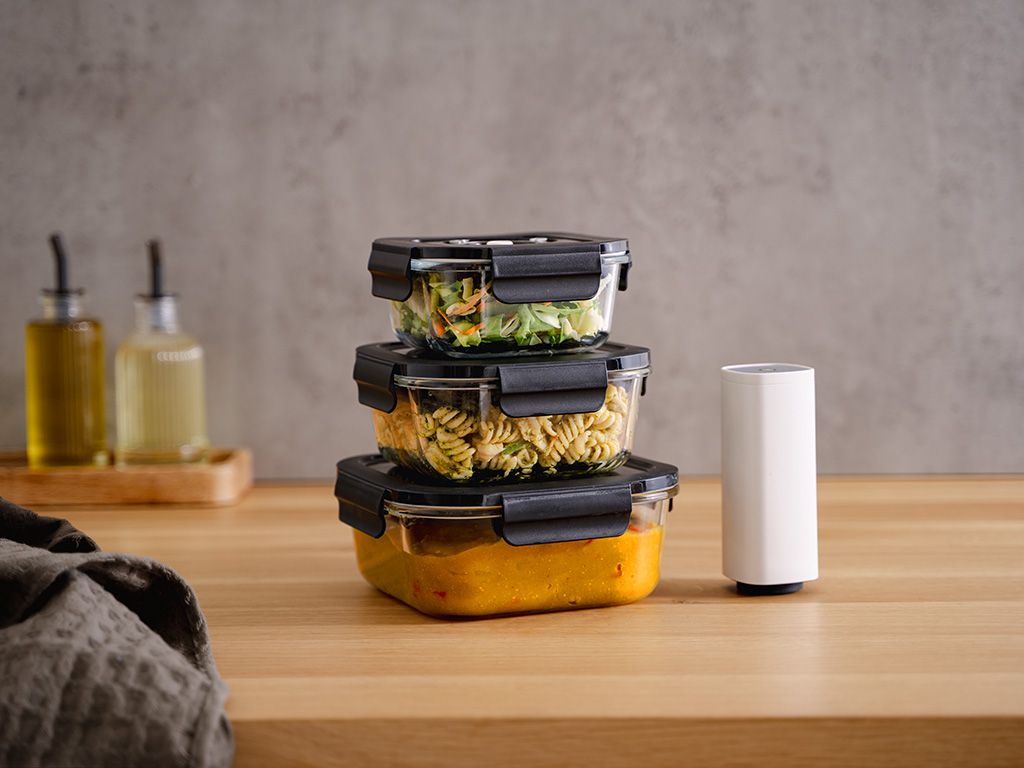 SQUARE VACUUM GLASS CONTAINER - 525ML - 5