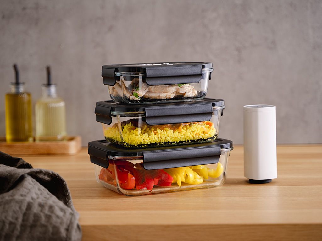 RECTANGLE VACUUM GLASS CONTAINER - 630ML - 3