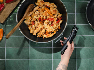 WOK WITH DETACHABLE HANDLE 30CM SET - 3