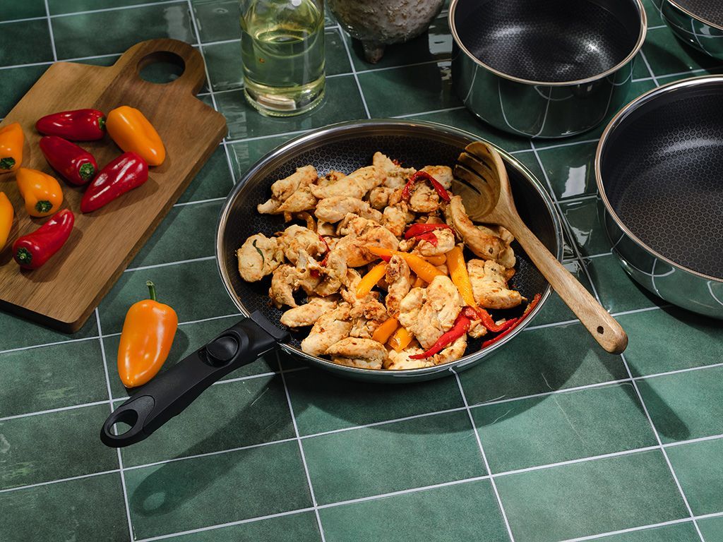 FRYING PAN WITH DETACHABLE HANDLE 30CM SET - 4