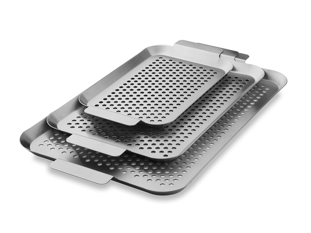 STAINLESS STEEL BBQ TRAYS - 3PC - 1