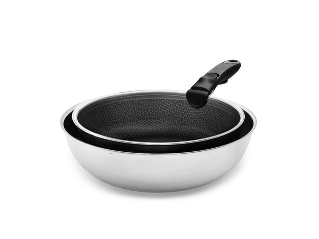 2-PC WOK+SAUTE SET WITH DETACHABLE HANDLE - 1