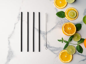 REUSABLE STEEL STRAWS - STRAIGHT - 6