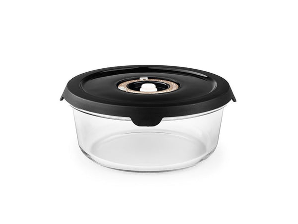 ROUND VACUUM GLASS CONTAINER – 930ML